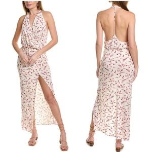 NWOT Free People Daria Graphic Maxi Dress in Ivory Combo open back S